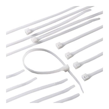 Ecm Industries Cable Tie, 14 in L, 4 in Max Bundle Dia., White, Nylon 6/6, 75 lb Strength, 100 PK 46-315